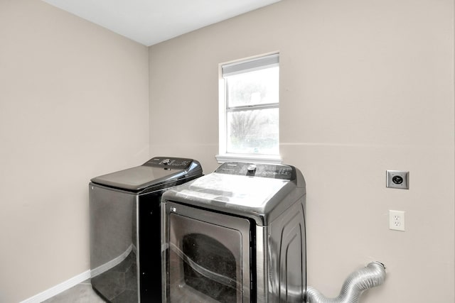 laundry area featuring washer and dryer