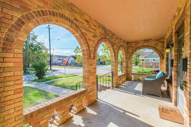 view of patio with a porch