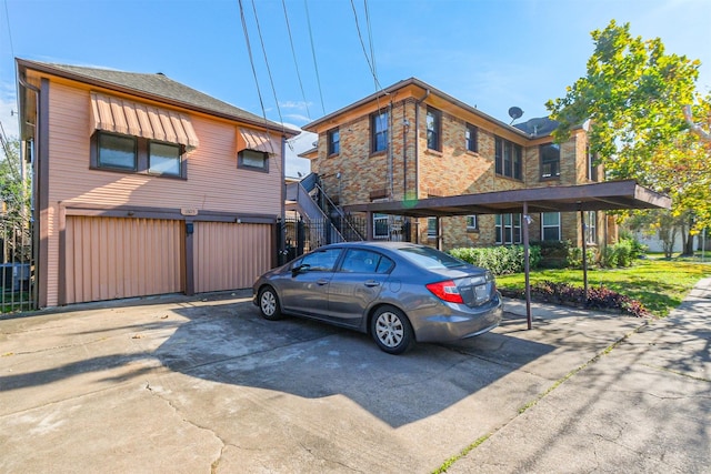 view of front of home with a garage