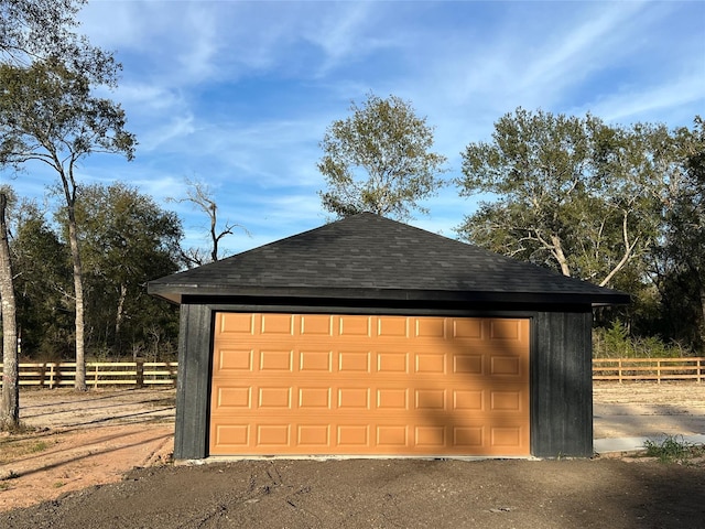 view of garage