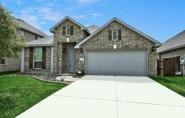 view of front of property featuring a front lawn