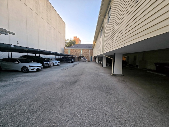 view of car parking with a carport