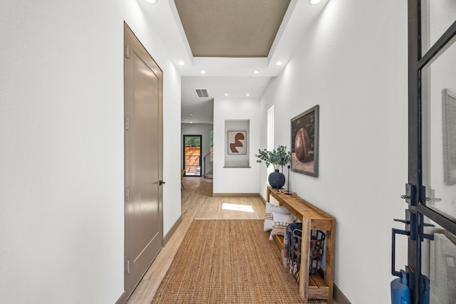 7934 Hennessy Ln Unit 6, Spring, TX 77389 - hallway featuring recessed lighting and light wood-style flooring
