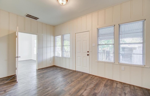 entrance foyer with dark wood-type flooring