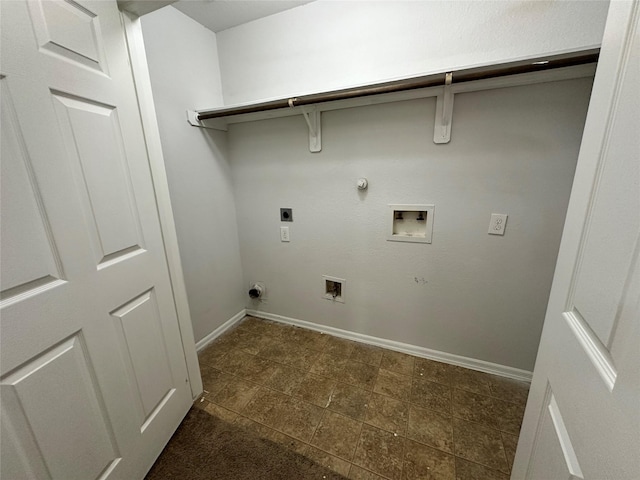 laundry area with electric dryer hookup, gas dryer hookup, and washer hookup