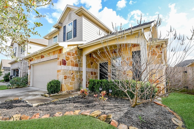 view of front of house featuring a garage