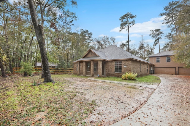 view of front of home featuring a garage