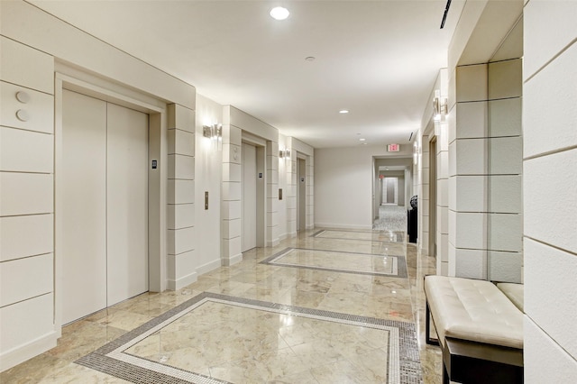 hall featuring elevator