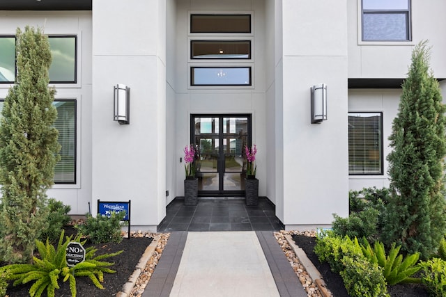 entrance to property with french doors