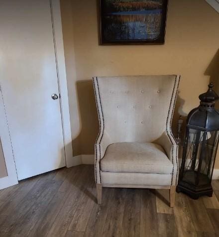 sitting room featuring hardwood / wood-style flooring