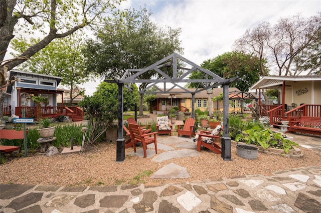 view of patio with a pergola