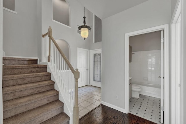 entrance foyer with hardwood / wood-style flooring