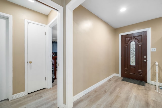 entryway featuring light hardwood / wood-style flooring