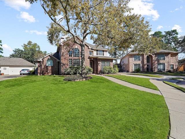 view of front of property featuring a front yard