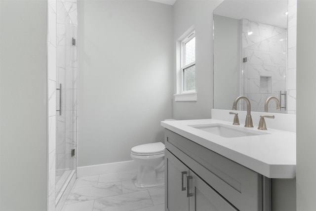 303 Kalmer St, Pasadena, TX 77502 - bathroom featuring marble look tile flooring, vanity, and a marble finish shower