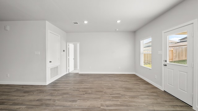 foyer with hardwood / wood-style floors