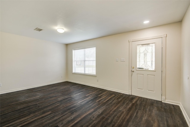 foyer featuring dark hardwood / wood-style floors