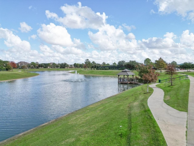 water view with a gazebo