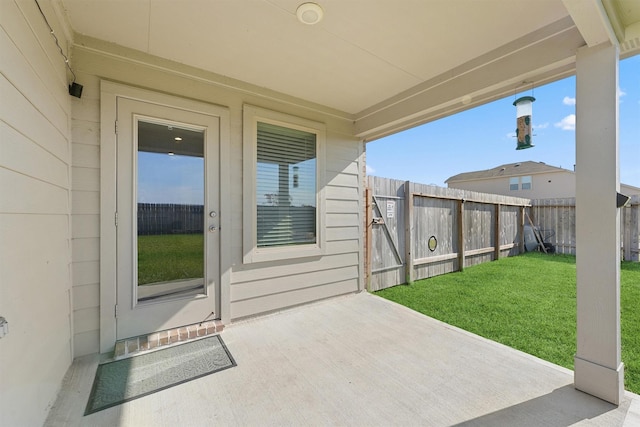 view of patio with fence