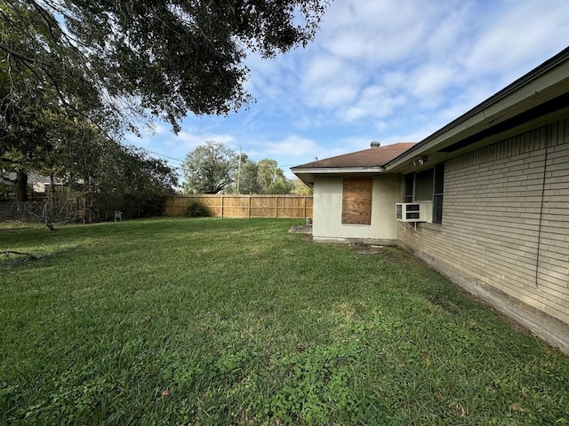 view of yard featuring cooling unit