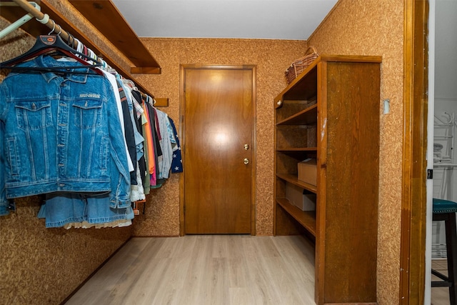 spacious closet featuring hardwood / wood-style flooring