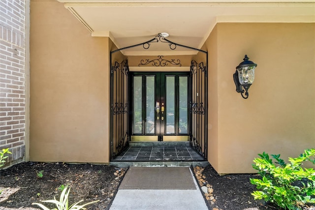 entrance to property with french doors