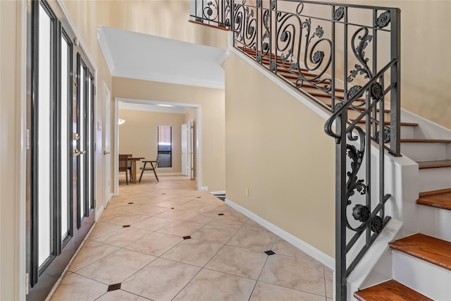 entryway featuring light tile patterned floors