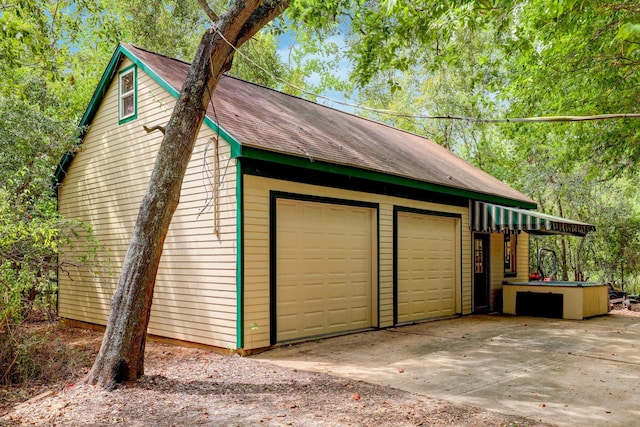 view of garage