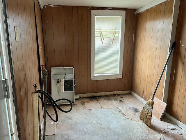 interior space with wood walls