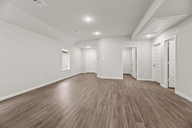 interior space featuring dark wood-type flooring