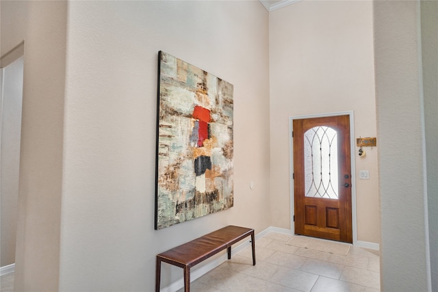 view of tiled entrance foyer