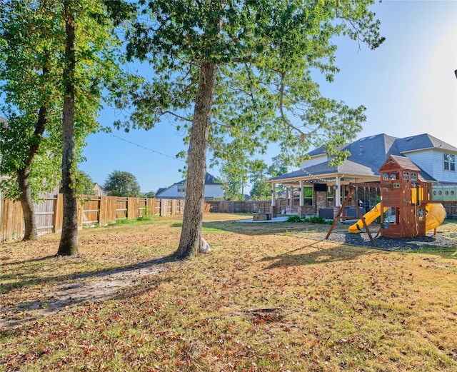 view of yard featuring a playground