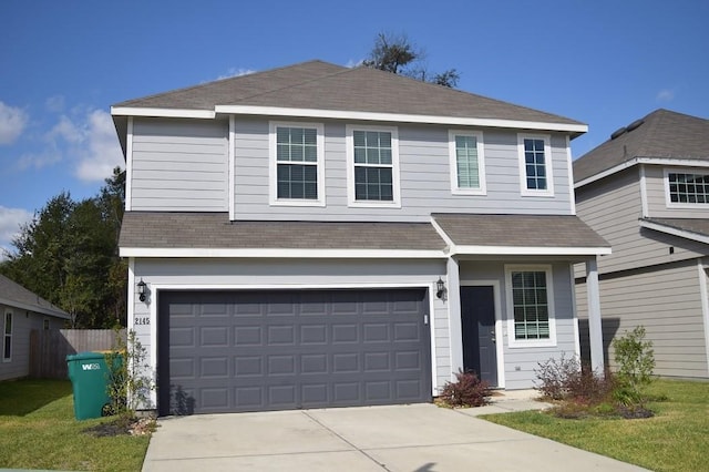 front facade with a garage