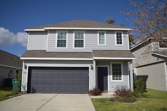 view of property featuring a garage