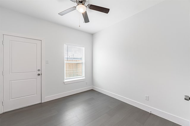 8211 Gladstone St, Houston, TX 77051 - spare room with dark wood-type flooring and ceiling fan