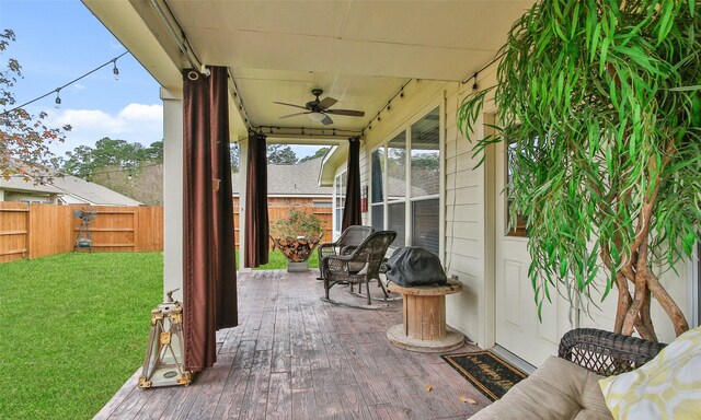 view of patio / terrace with ceiling fan