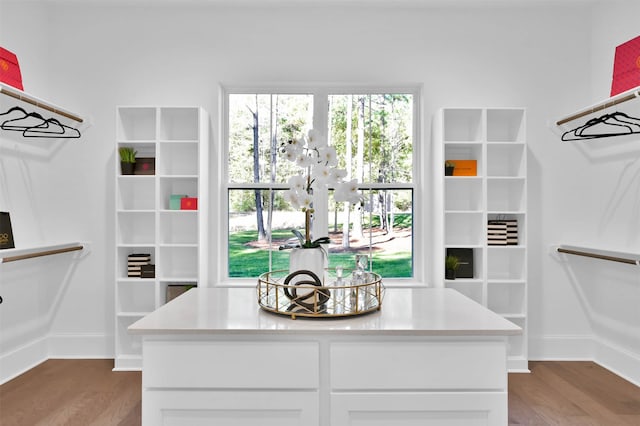 spacious closet featuring hardwood / wood-style flooring