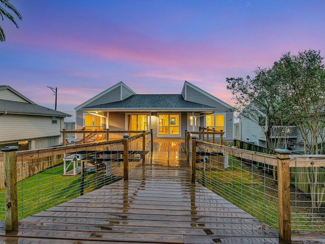 24 N Omega St, La Marque, TX 77568 - bungalow-style home with a deck and a yard