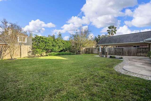 view of yard featuring a patio area