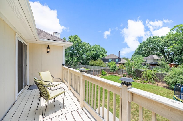 deck with a lawn