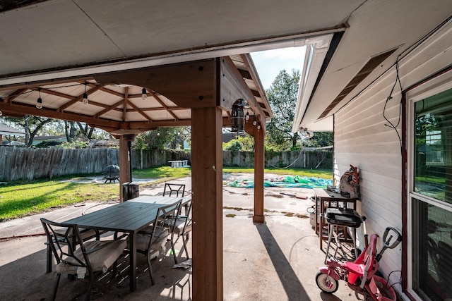 view of patio with a gazebo