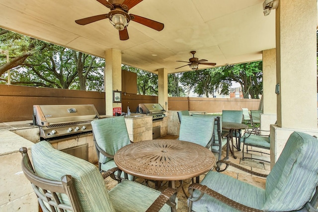 view of patio / terrace featuring area for grilling and grilling area