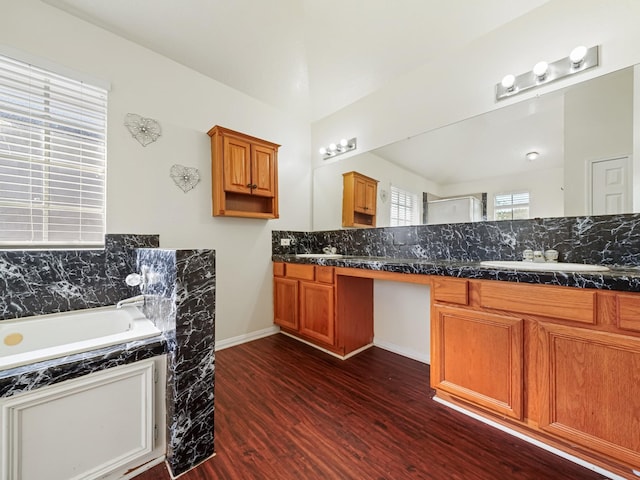 kitchen with dark wood-type flooring and sink