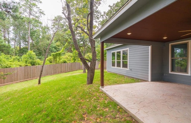 view of yard featuring a patio area