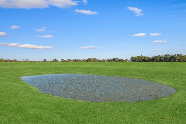 view of yard with a water view