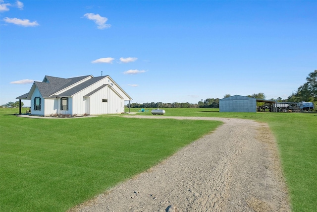 view of home's exterior featuring a lawn