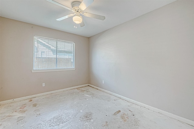 spare room featuring ceiling fan