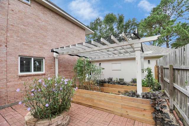 view of patio with a pergola