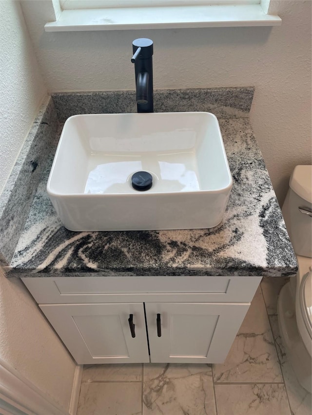 interior details featuring sink and toilet