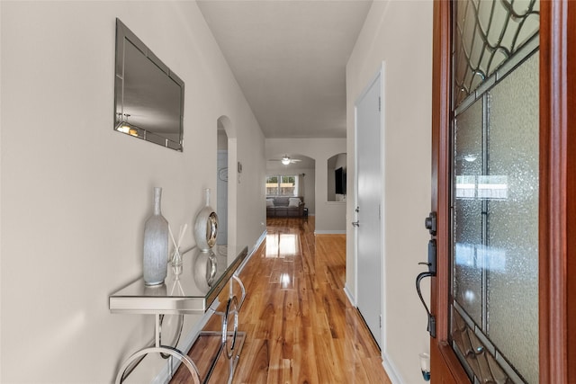 hallway featuring light hardwood / wood-style flooring